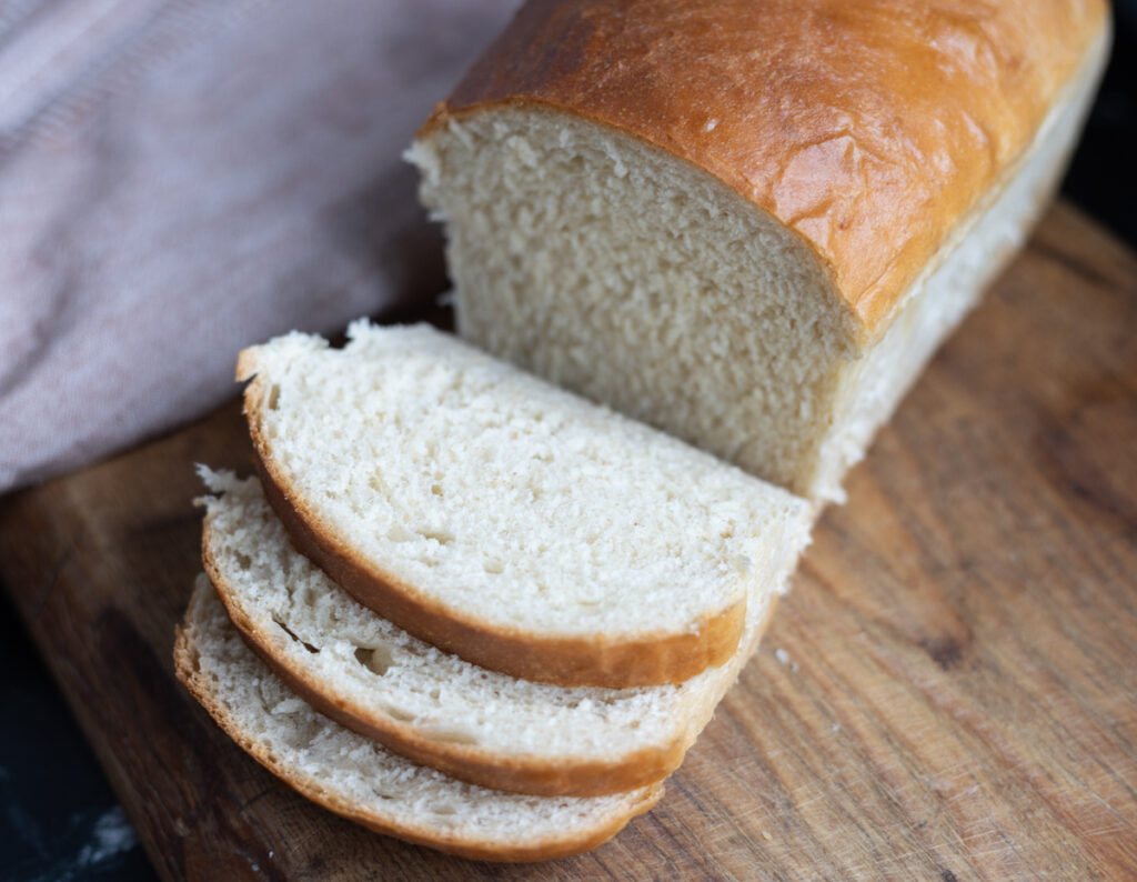 sliced loaf of homemade bread