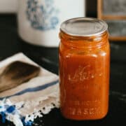 mason jar of tomato sauce