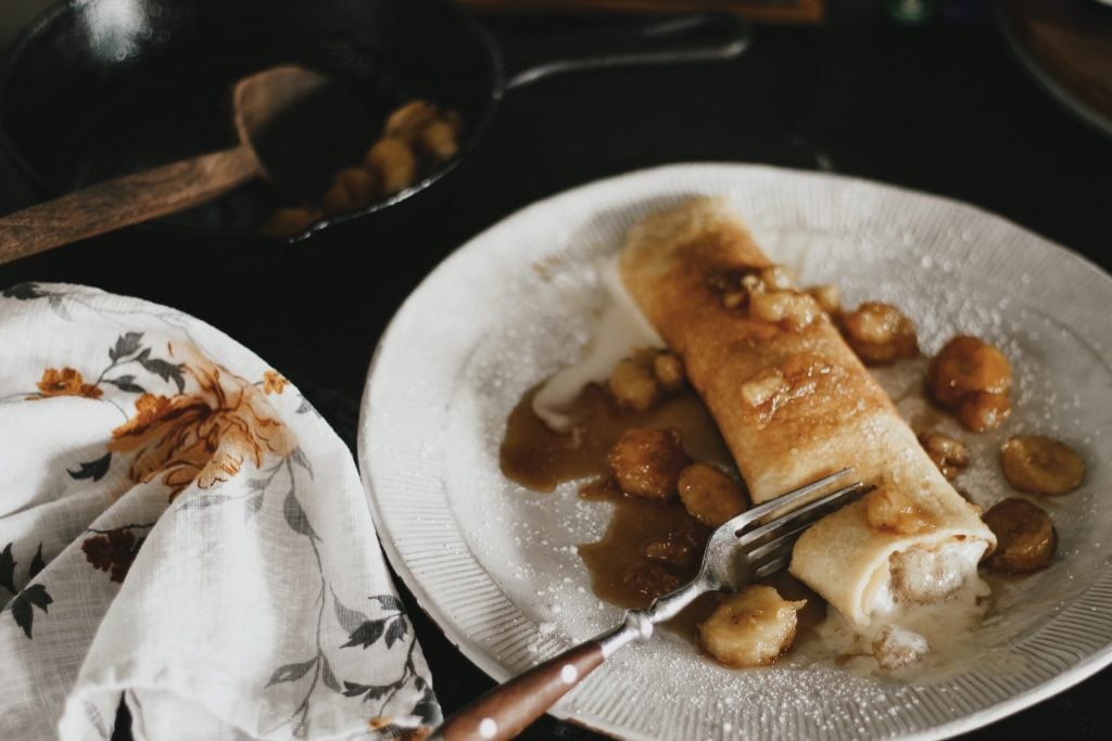 bananas foster crepes