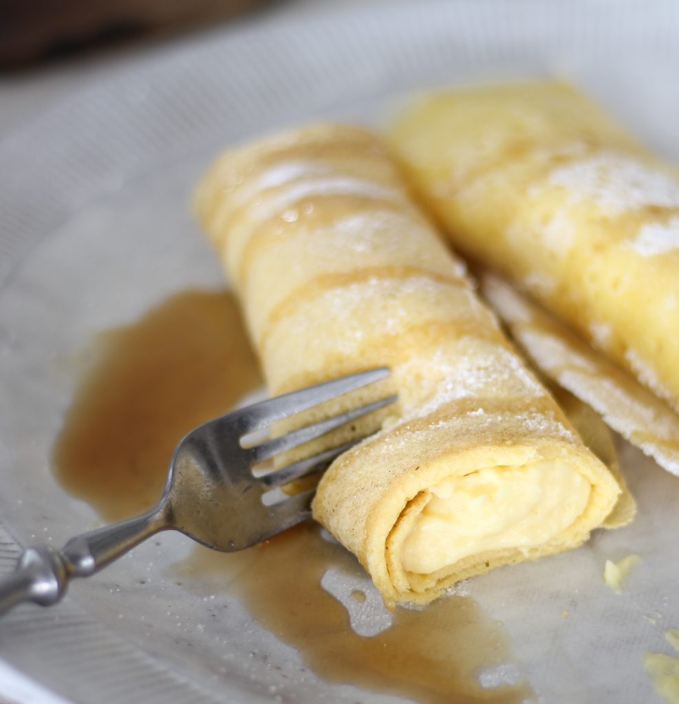 cream filled crepes