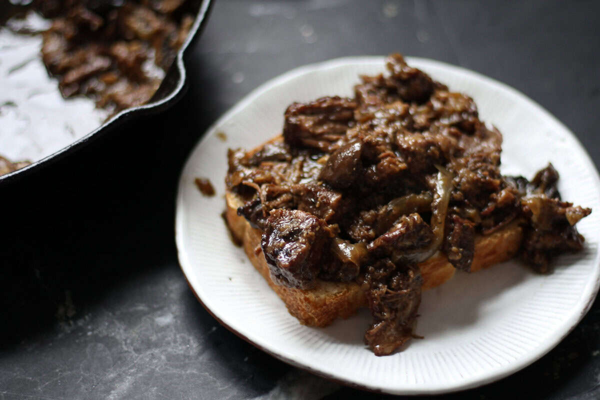 open faced roast beef