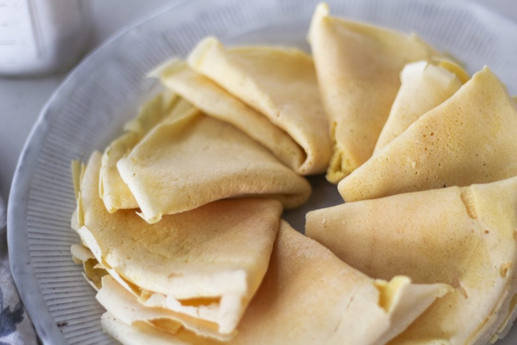 plate of sourdough crepes
