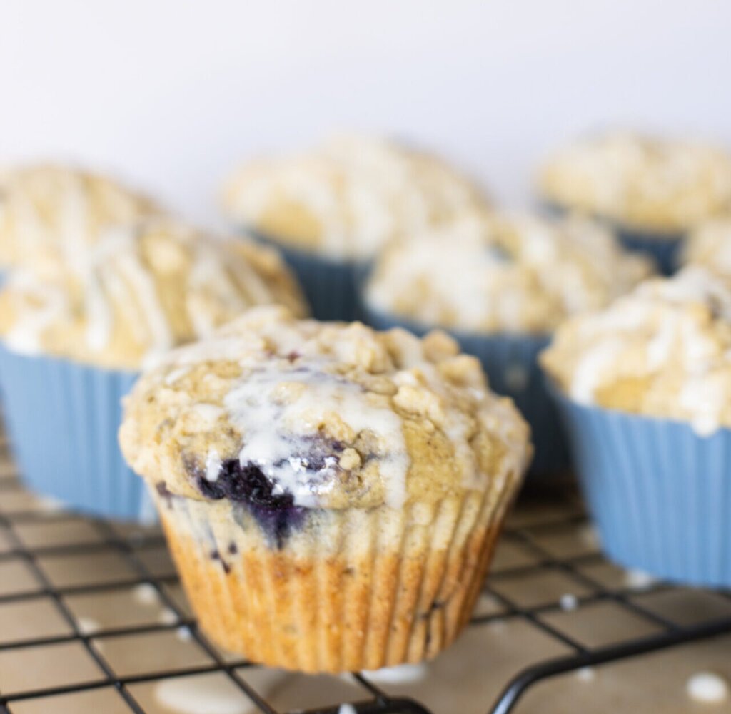 sourdough blueberry muffins
