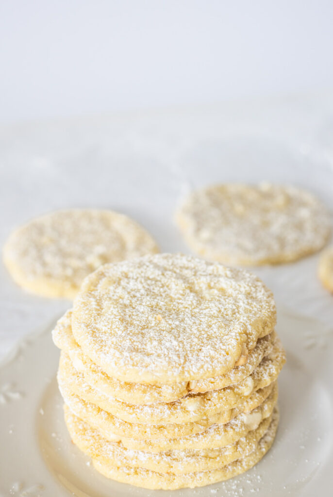 stack of sourdough lemon drops cookies