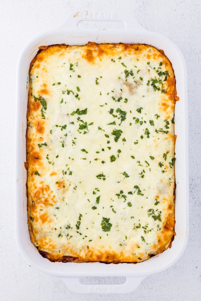 baked with parsley on top