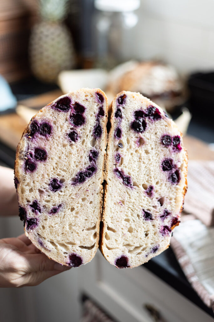 sourdough blueberry lemon bread
