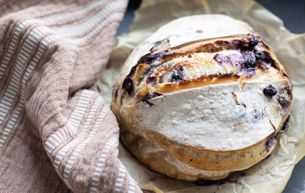 sourdough blueberry artisan bread