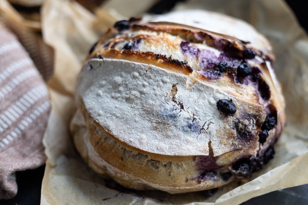 sourdough blueberry lemon artisan bread
