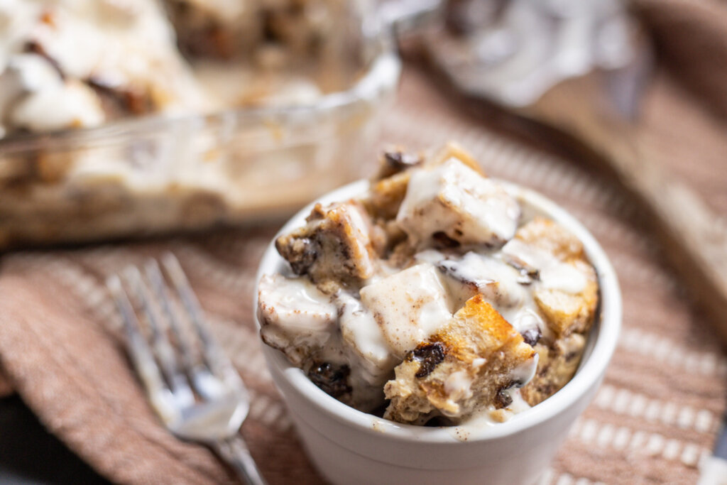 bowl of sourdough french toast casserole