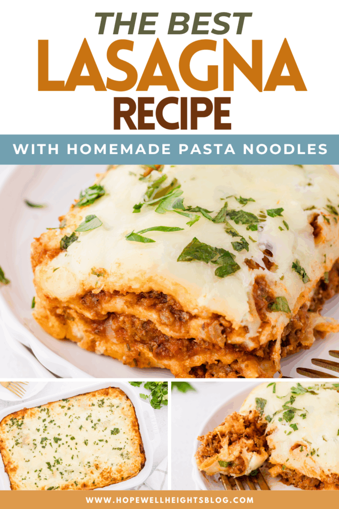 The best lasagna recipe with homemade pasta noodles pinterest image
