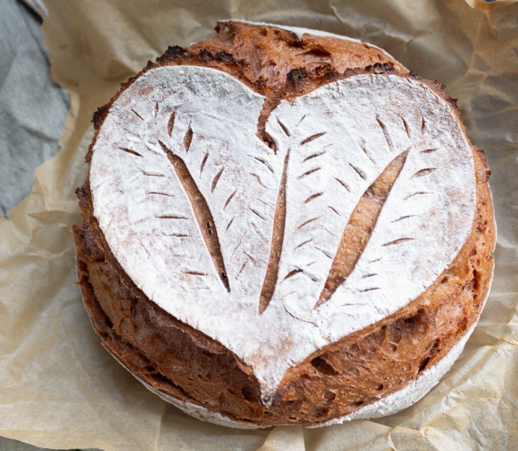 heart sourdough bread