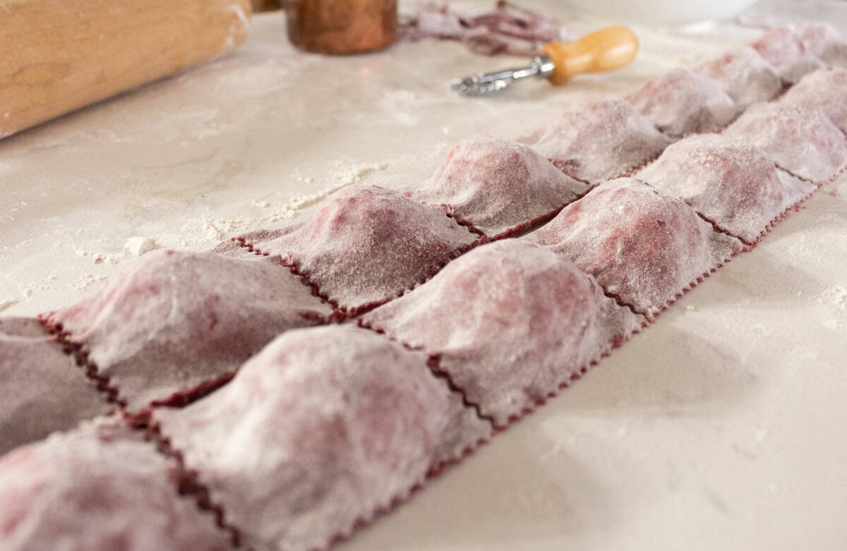 pink ravioli