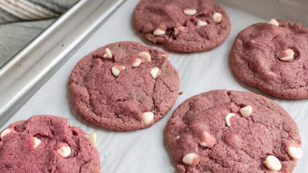 light pink sourdough cookies