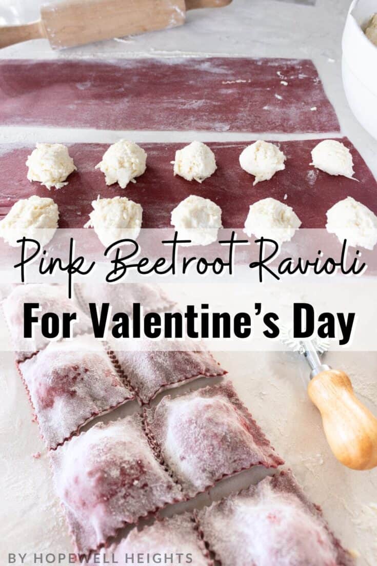 Pink Raviolli Pink Beetroot Cheese Ravioli for Valentine's Day - Hopewell Heights