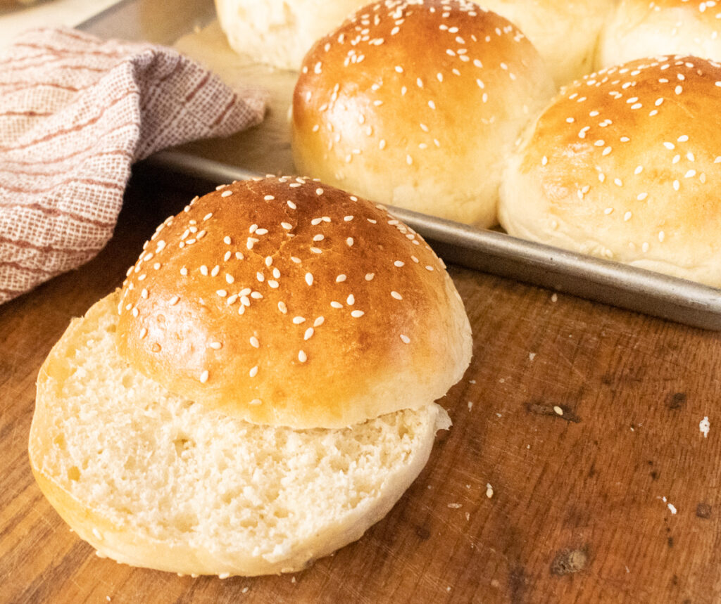 hamburger bun with sesame seeds