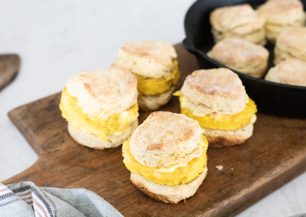 sourdough biscuit and egg sandiwches