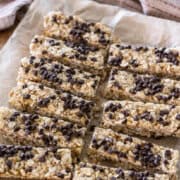 sourdough granola bars on a tray