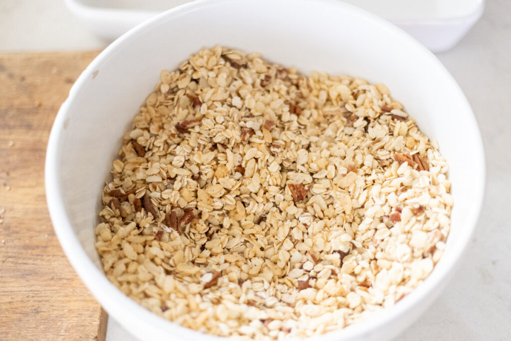 rolled oats and other ingredients in a bowl