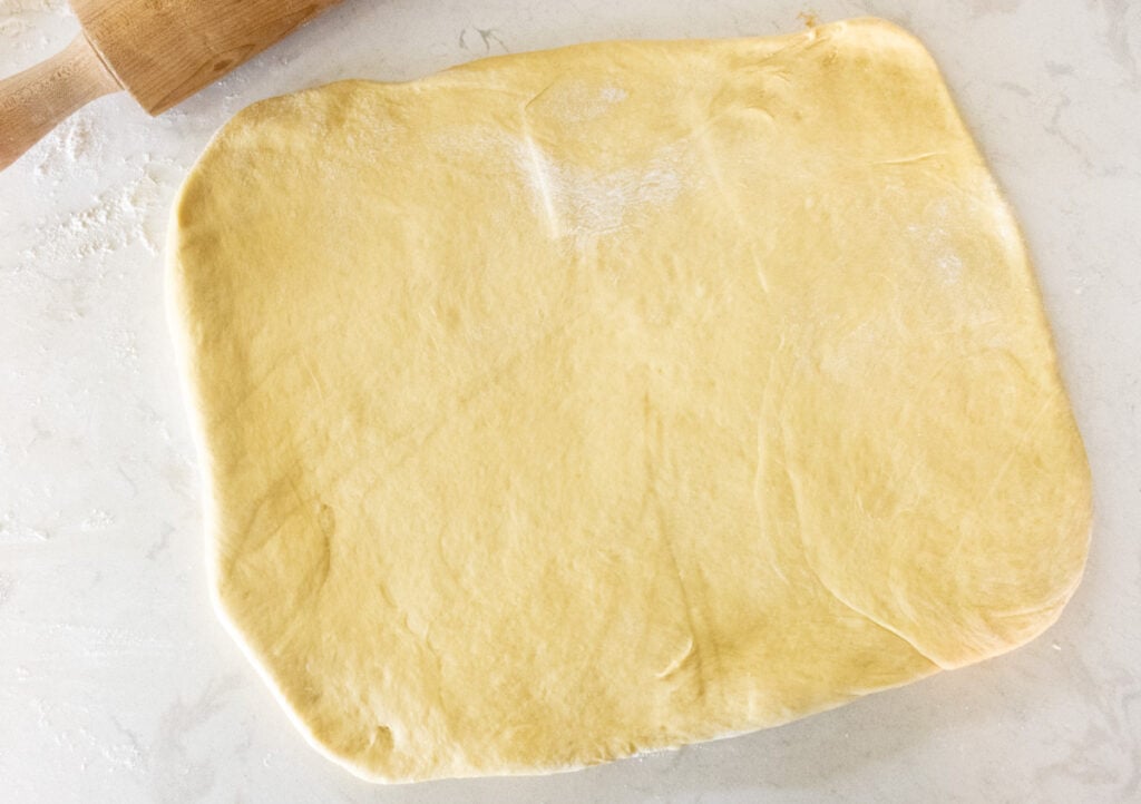 rolled out dough