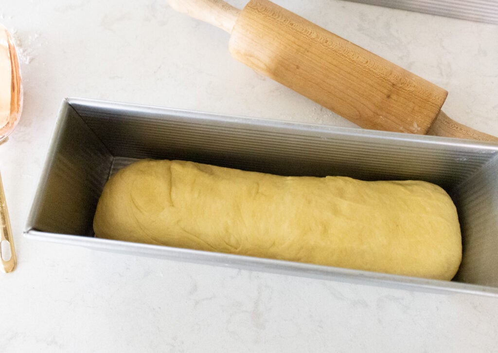 dough in pullman pan
