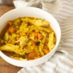 bowl of chicken gut healing soup