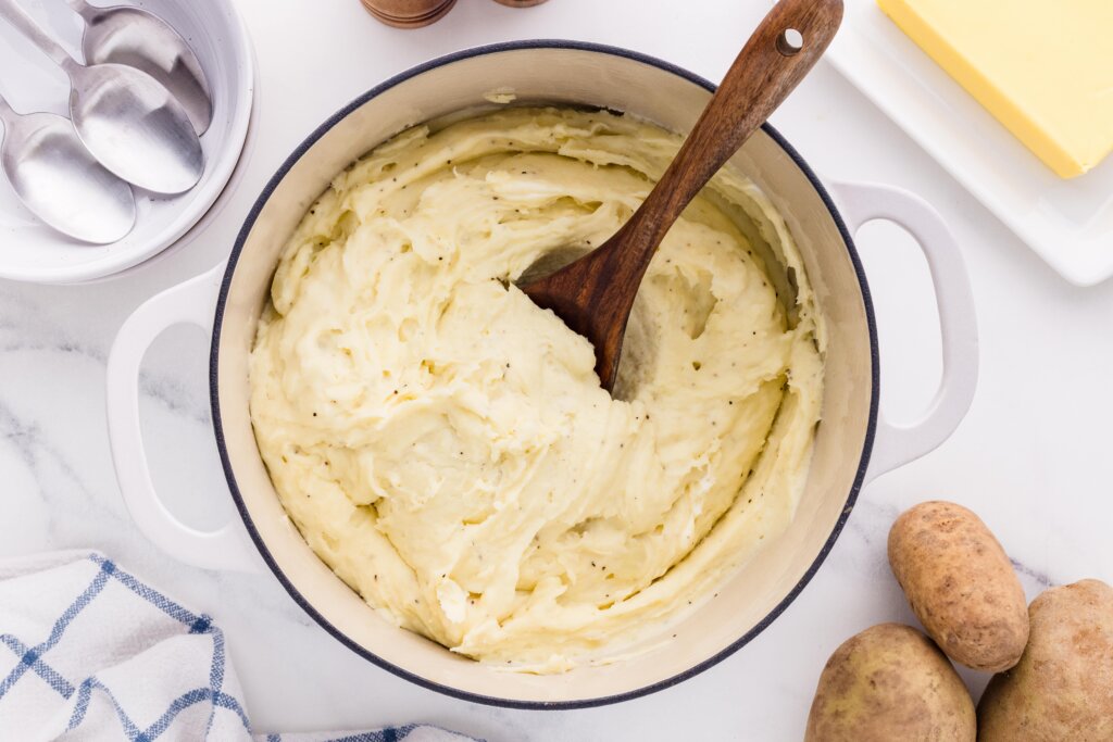 old fashioned mashed potatoes in a pot