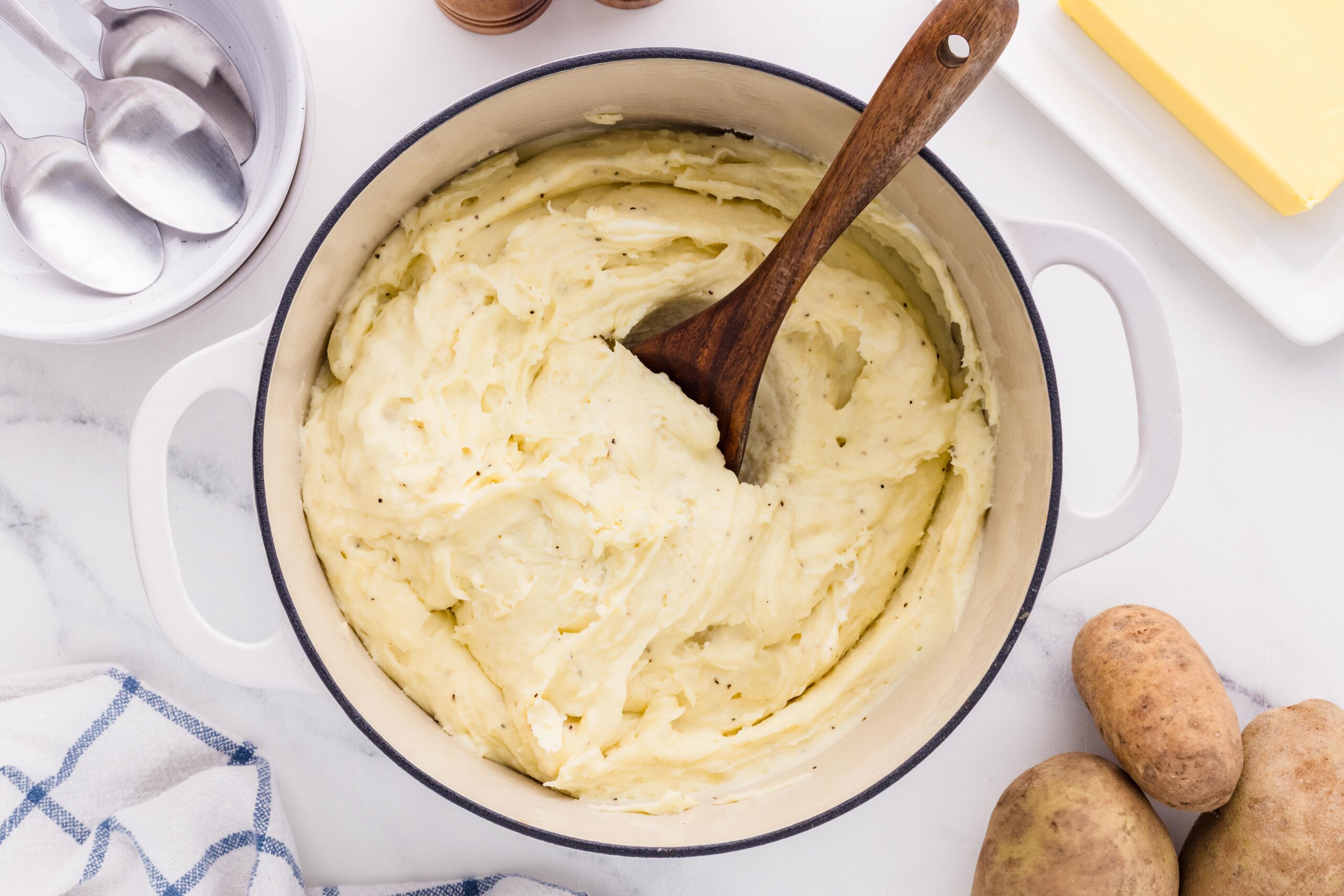 old fashioned mashed potatoes in a pot