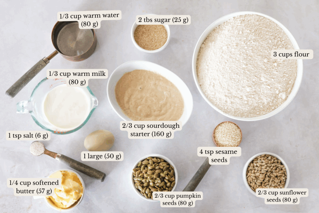 seeded sourdough bread ingredients list