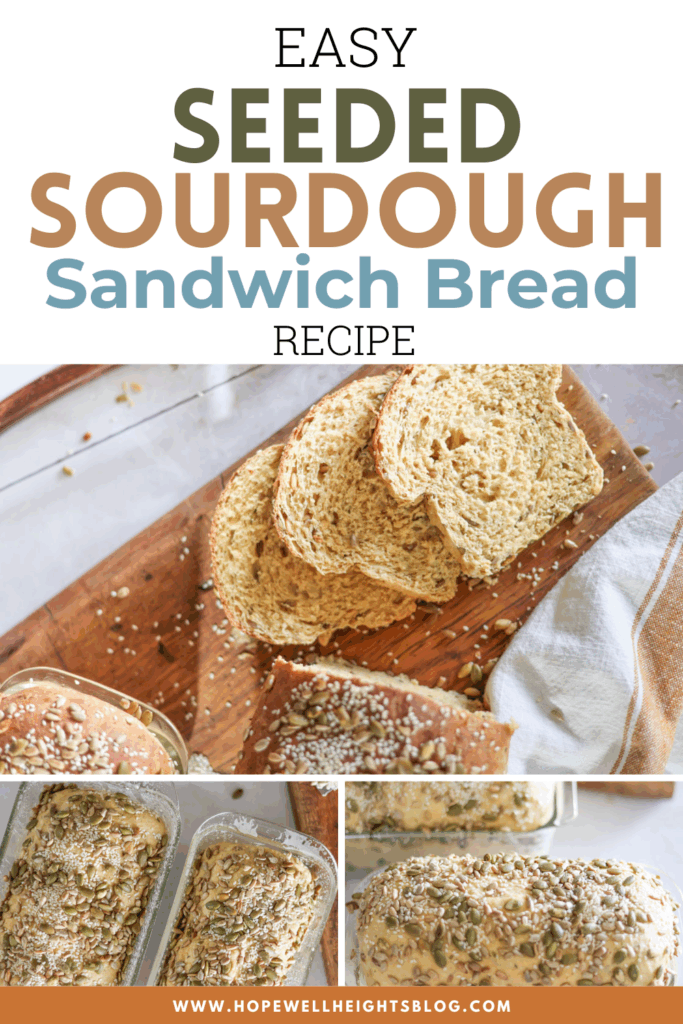 seeded sourdough sandwich bread pinterest image