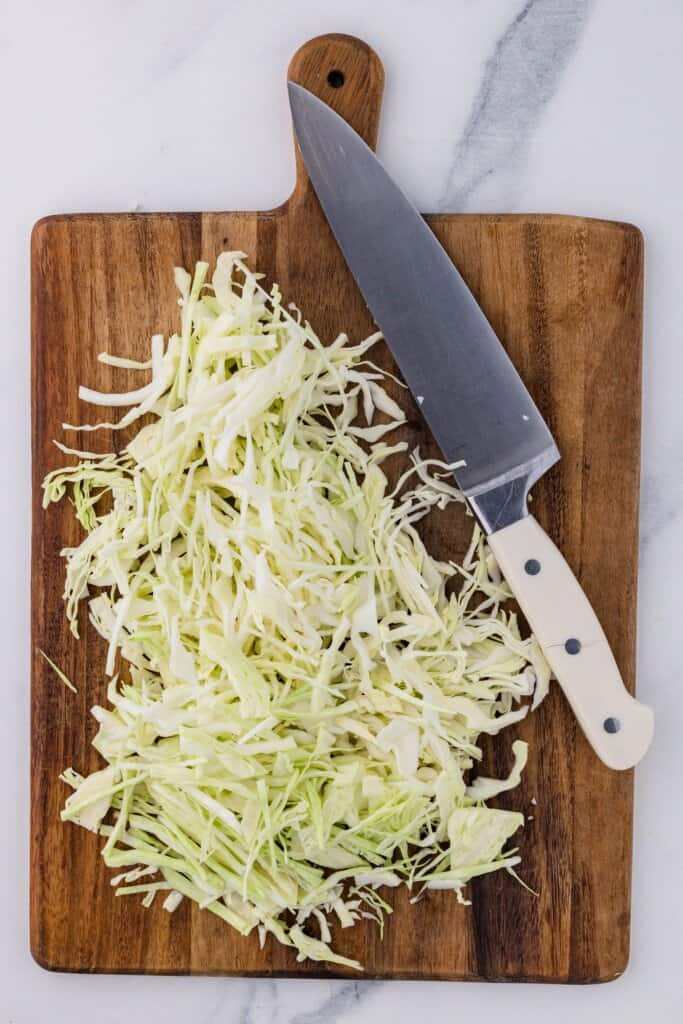 thinly sliced cabbage