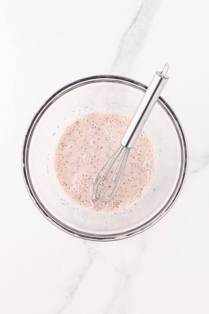 mixed milk kefir and poppyseed
