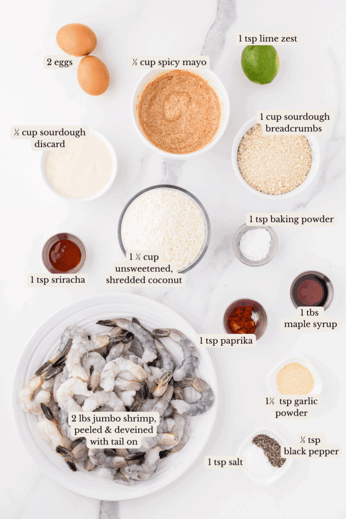 sourdough coconut shrimp ingredients