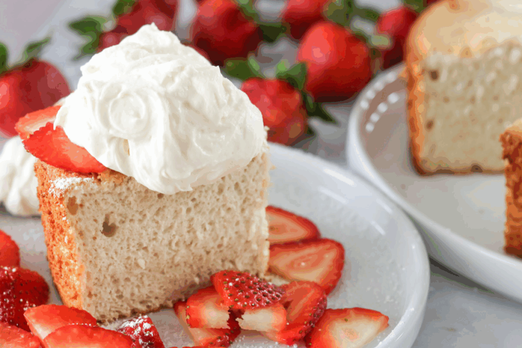 sourdough angel food cake featured image