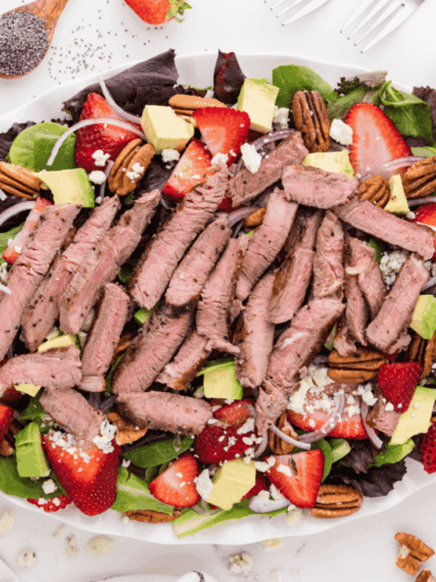 strawberry steak salad featured