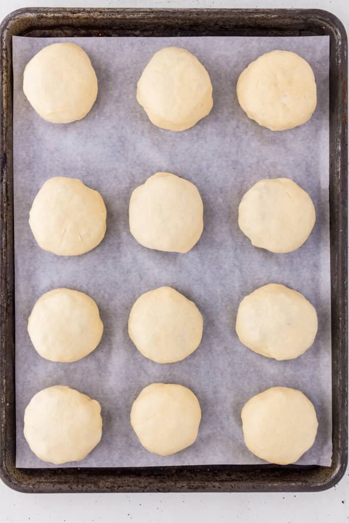 divided dough for making sourdough kolaches