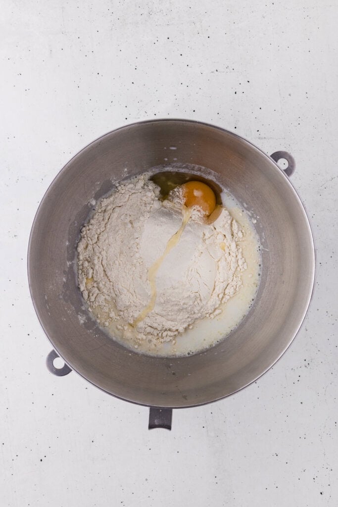 dough ingredients in a large bowl