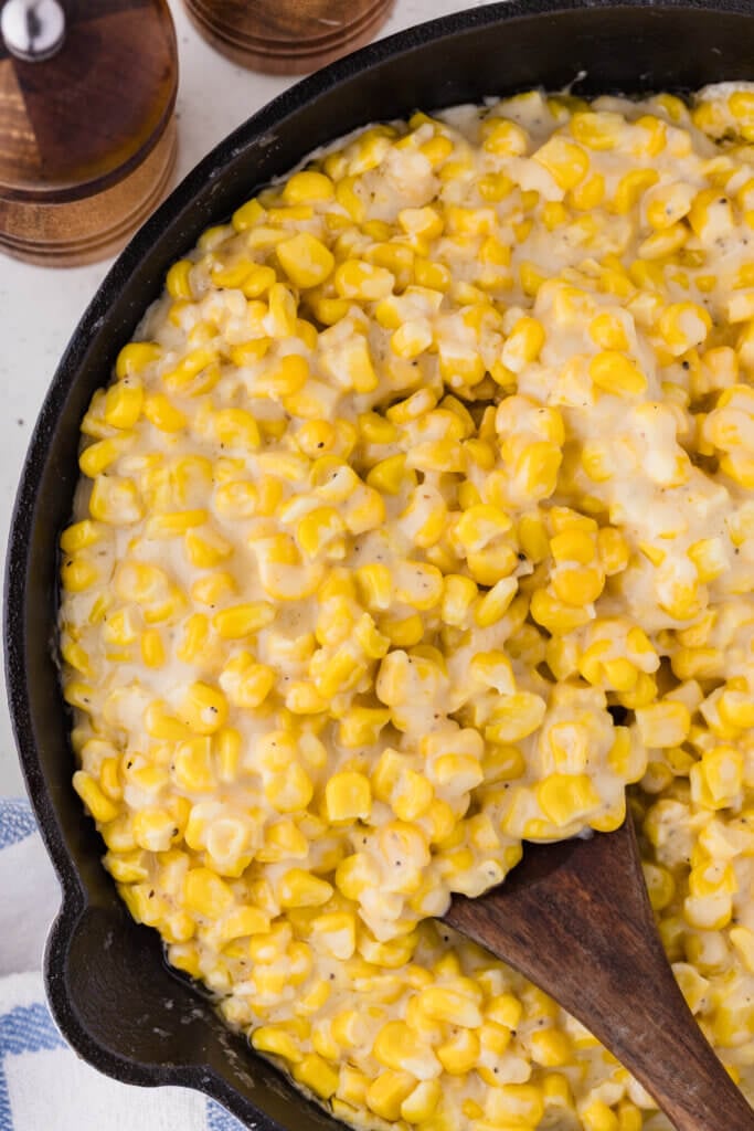 Cream corn from scratch in a skillet