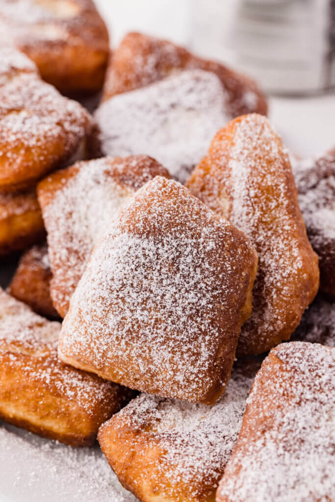 a batch of sourdough beignets