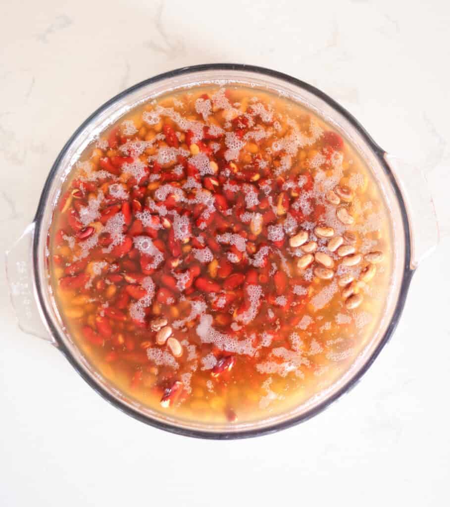 dry beans after soaking in water for 24 hours.